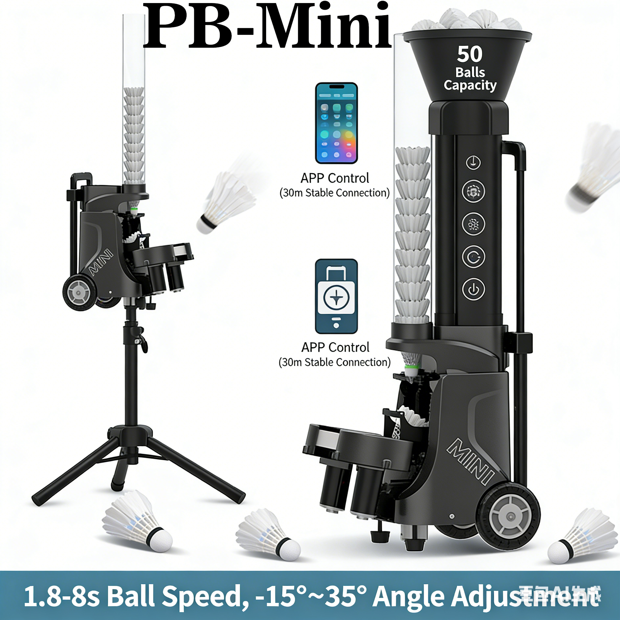 PB-Mini Badminton Service Mach - Feeder Machine Badminton บทวิจารณ์และราคา